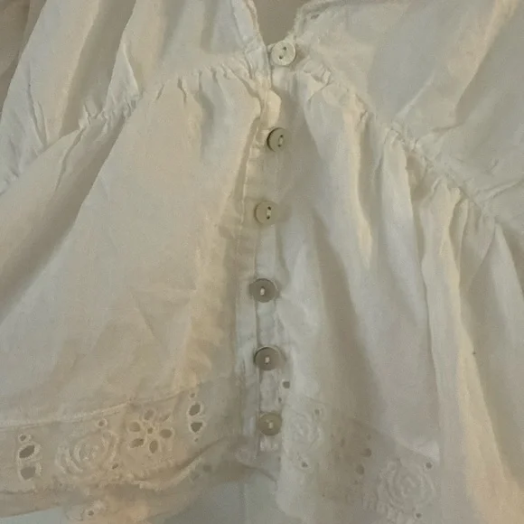 Free People White Eyelet Blouse - Picture 5 of 9